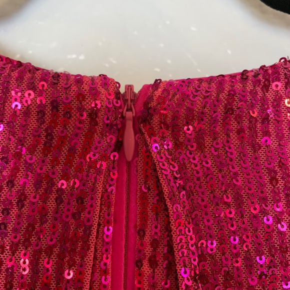 Eliza J Pink Sequins Mini Dress Size 10 Long Sleeve Cocktail Party Event Glam - Picture 11 of 16